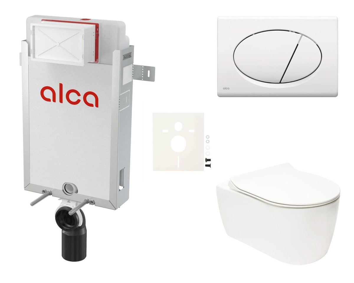 Cenově zvýhodněný závěsný WC set Alca k zazdění + WC Glacera Alfa SIKOAA1 Alca