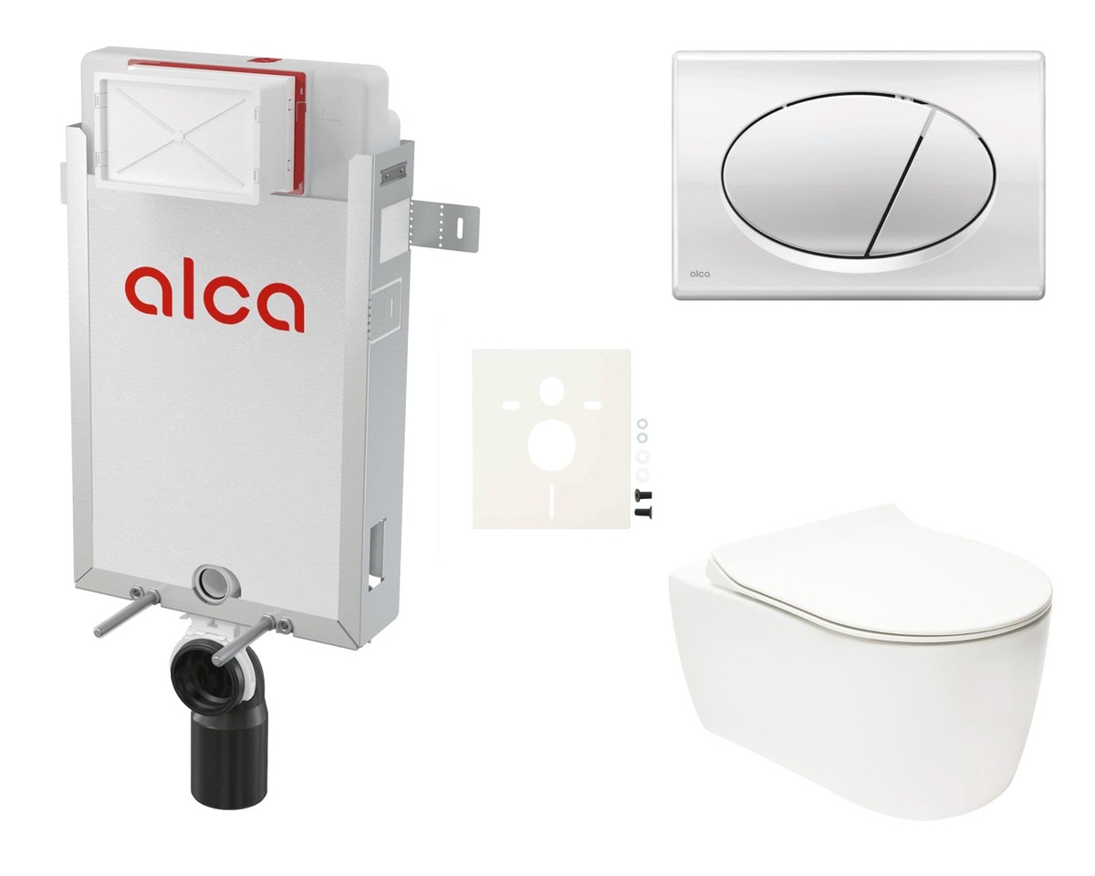 Cenově zvýhodněný závěsný WC set Alca k zazdění + WC Glacera Alfa SIKOAA2 Alca