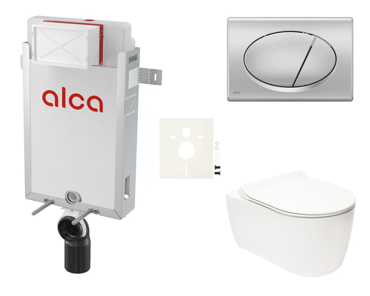 Cenově zvýhodněný závěsný WC set Alca k zazdění + WC Glacera Alfa SIKOAA3 Alca