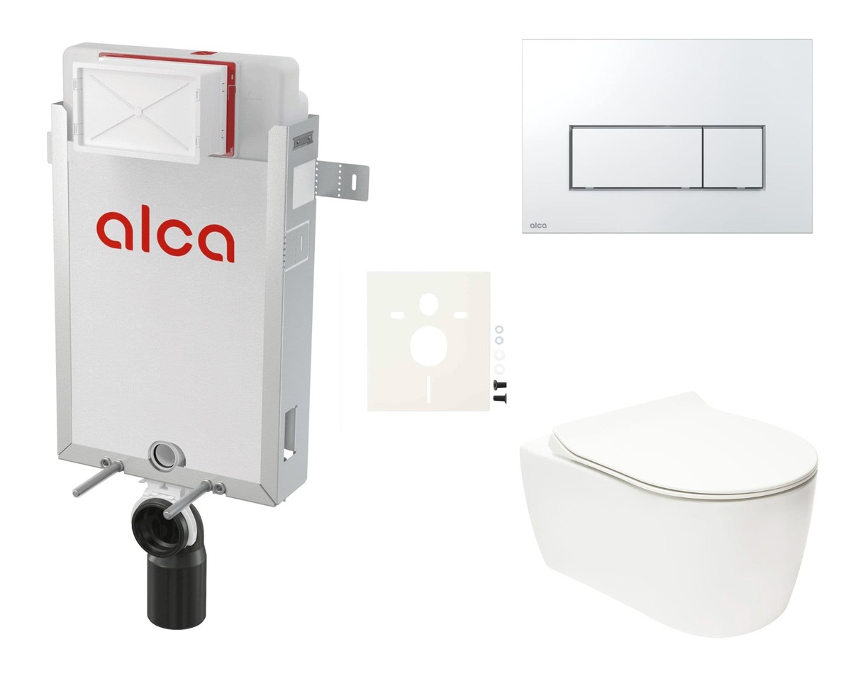 Cenově zvýhodněný závěsný WC set Alca k zazdění + WC Glacera Alfa SIKOAA8 Alca