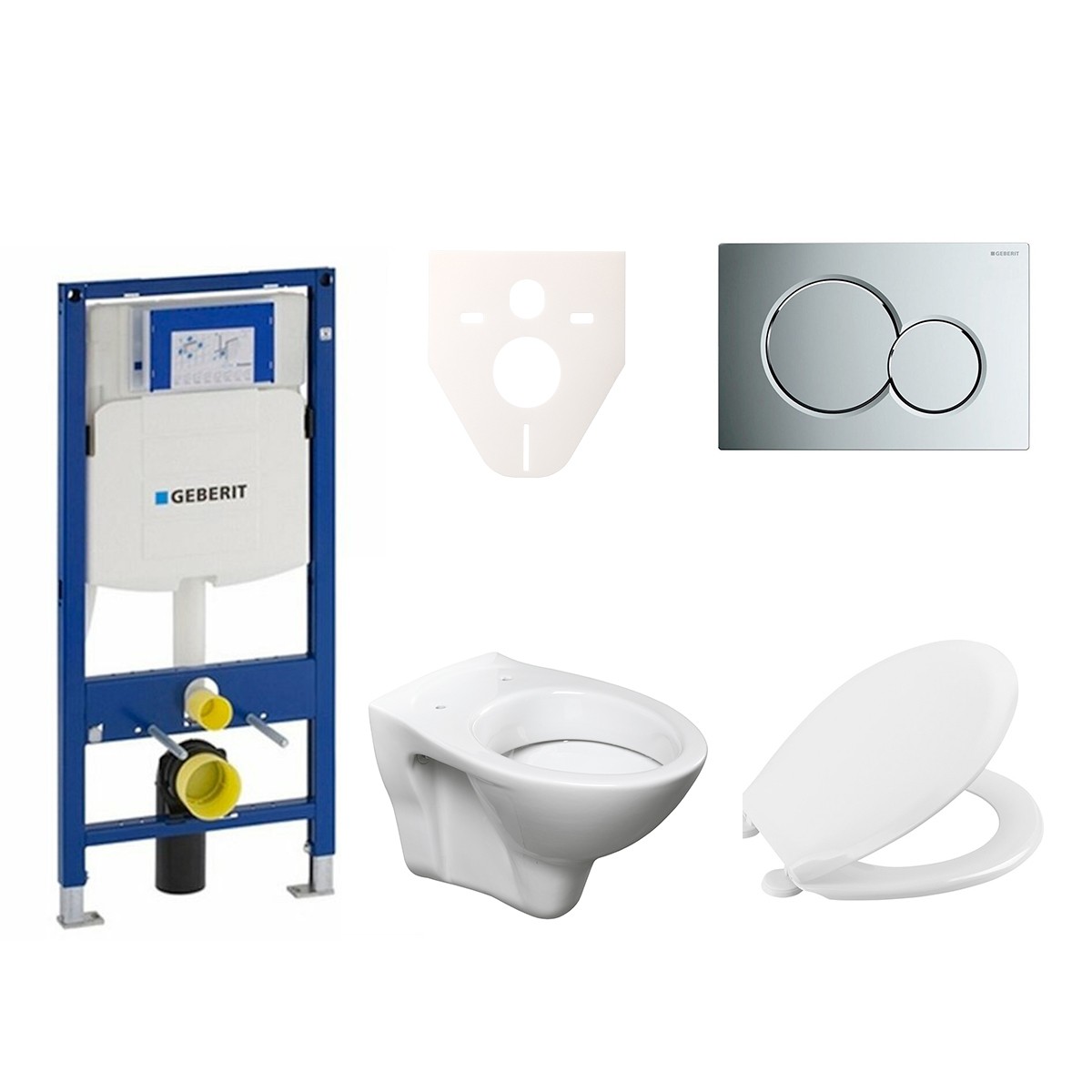 Cenově zvýhodněný závěsný WC set Geberit do lehkých stěn / předstěnová montáž+ WC S-Line S-line Pro 111.300.00.5NR2 S-Line