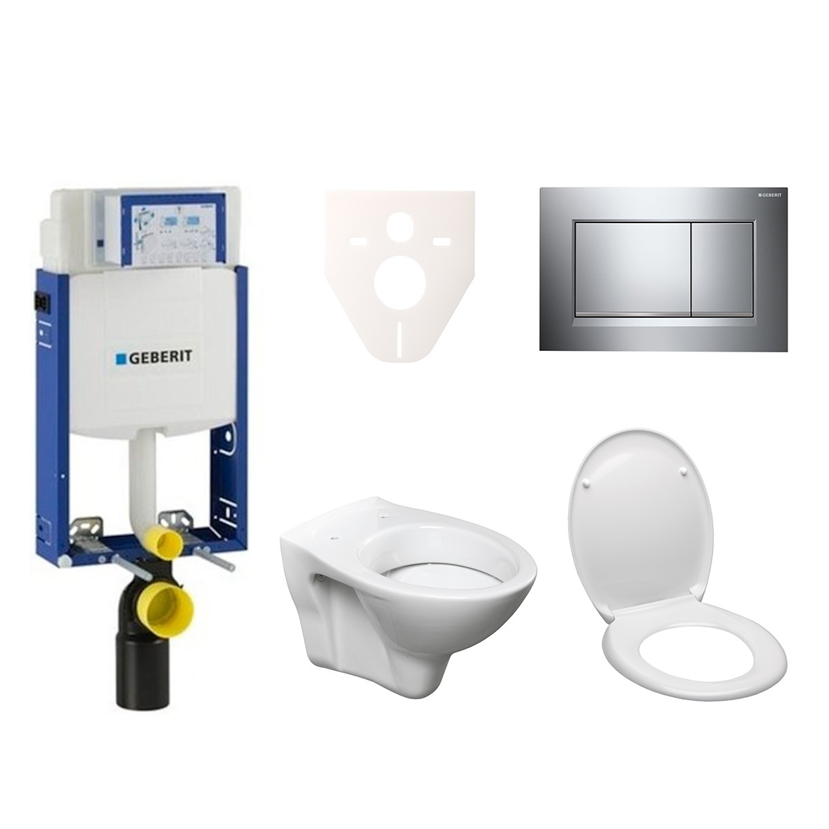 Cenově zvýhodněný závěsný WC set Geberit k zazdění + WC S-Line S-line Pro 110.302.00.5ND6 S-Line