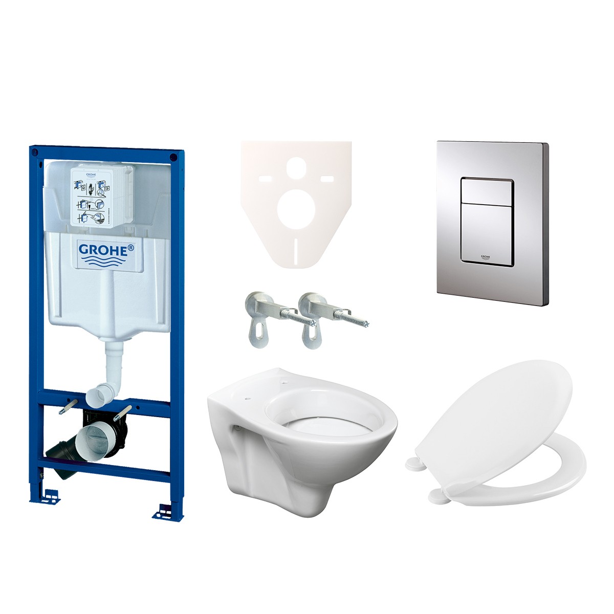 Cenově zvýhodněný závěsný WC set Grohe do lehkých stěn / předstěnová montáž+ WC S-Line S-line Pro 38528SET-KR Grohe