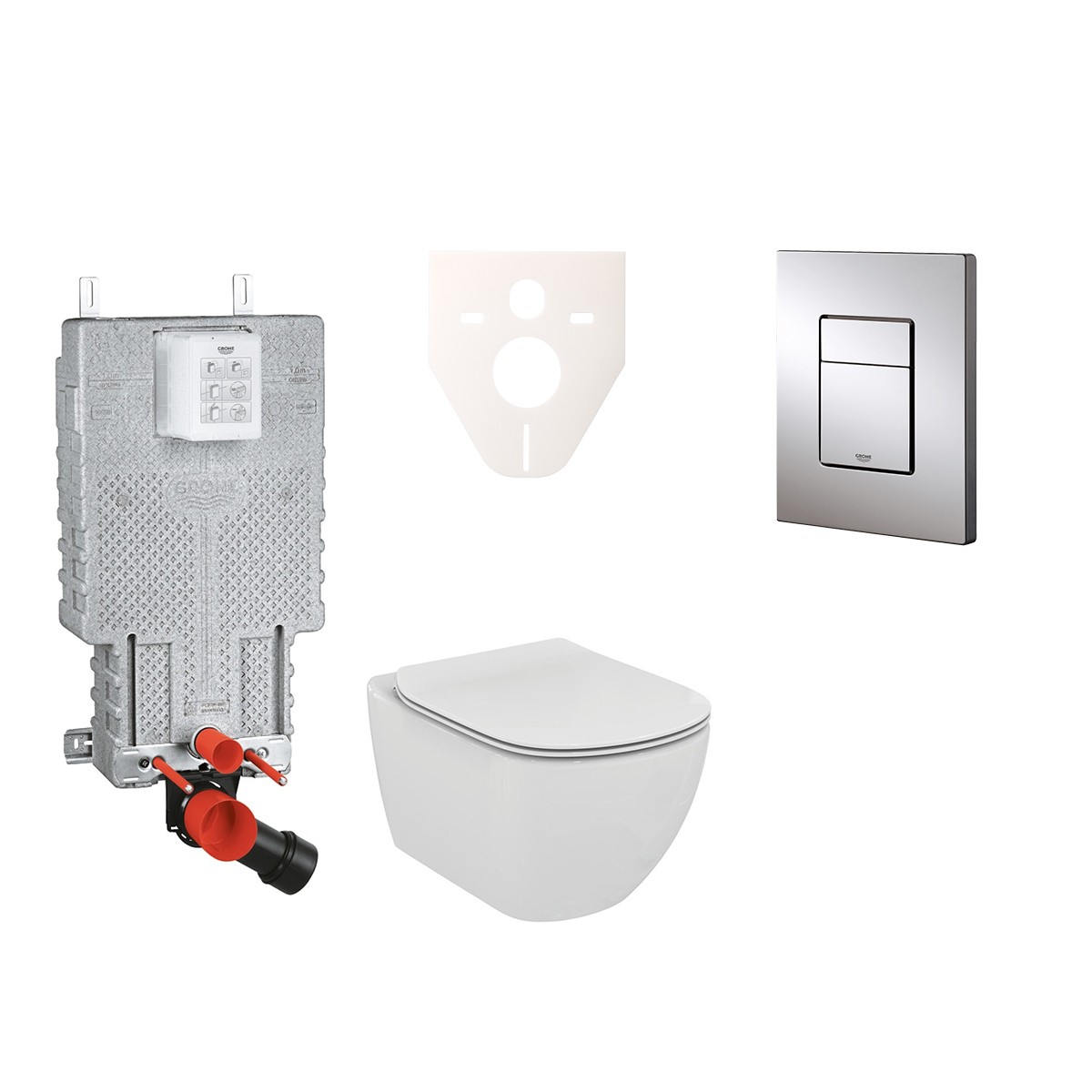 Cenově zvýhodněný závěsný WC set Grohe k zazdění + WC Ideal Standard Tesi 38643SET-KE Grohe