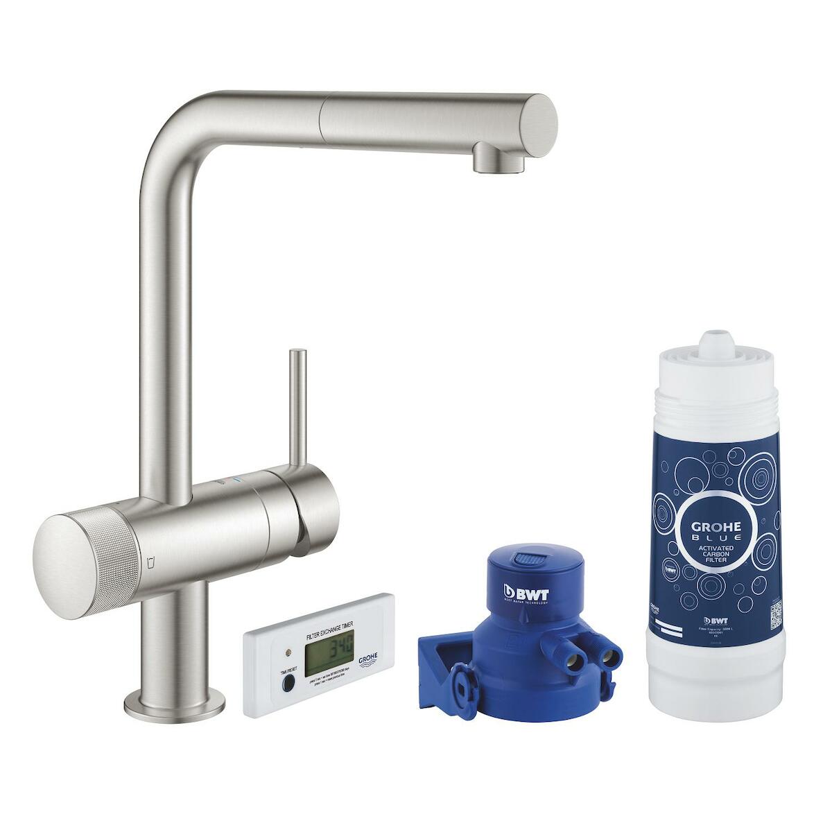 Dřezová baterie Grohe Blue Pure Minta s filtrem supersteel 30382DC0 Grohe