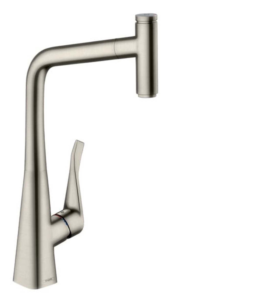 Dřezová baterie Hansgrohe Metris s vytahovací sprškou vzhled nerezu 73803800 Hansgrohe