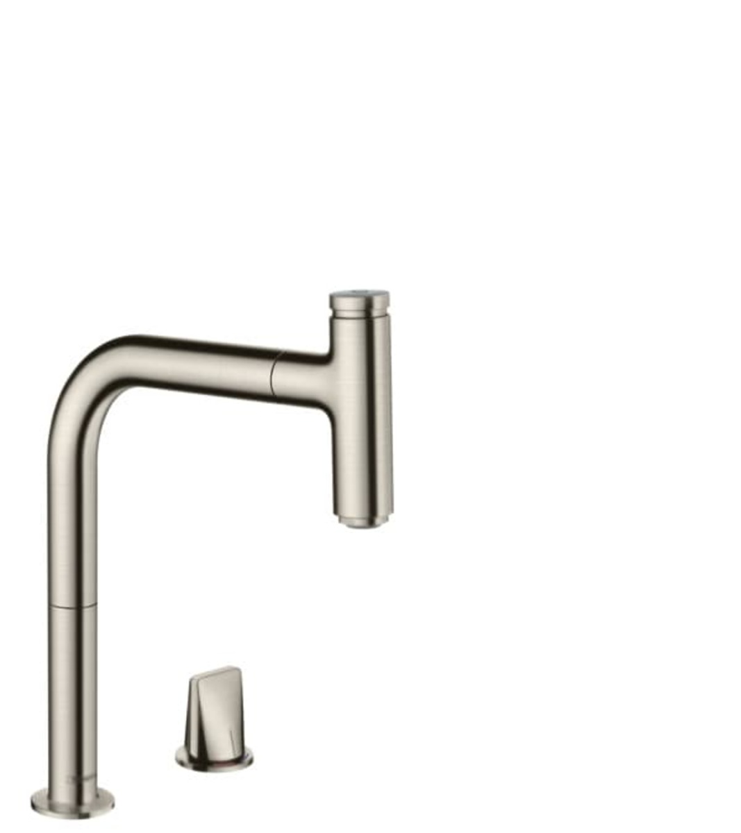 Dřezová baterie Hansgrohe Metris s vytahovací sprškou vzhled nerezu 73804800 Hansgrohe