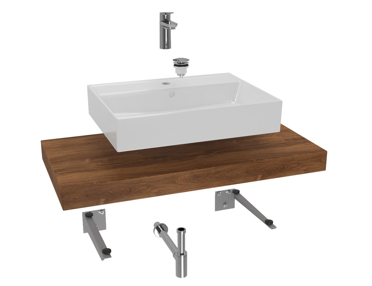 Koupelnová sestava Grohe s deskou pod umyvadlo Dolce 100x8x50 cm dub charleston KSETDO14 Grohe