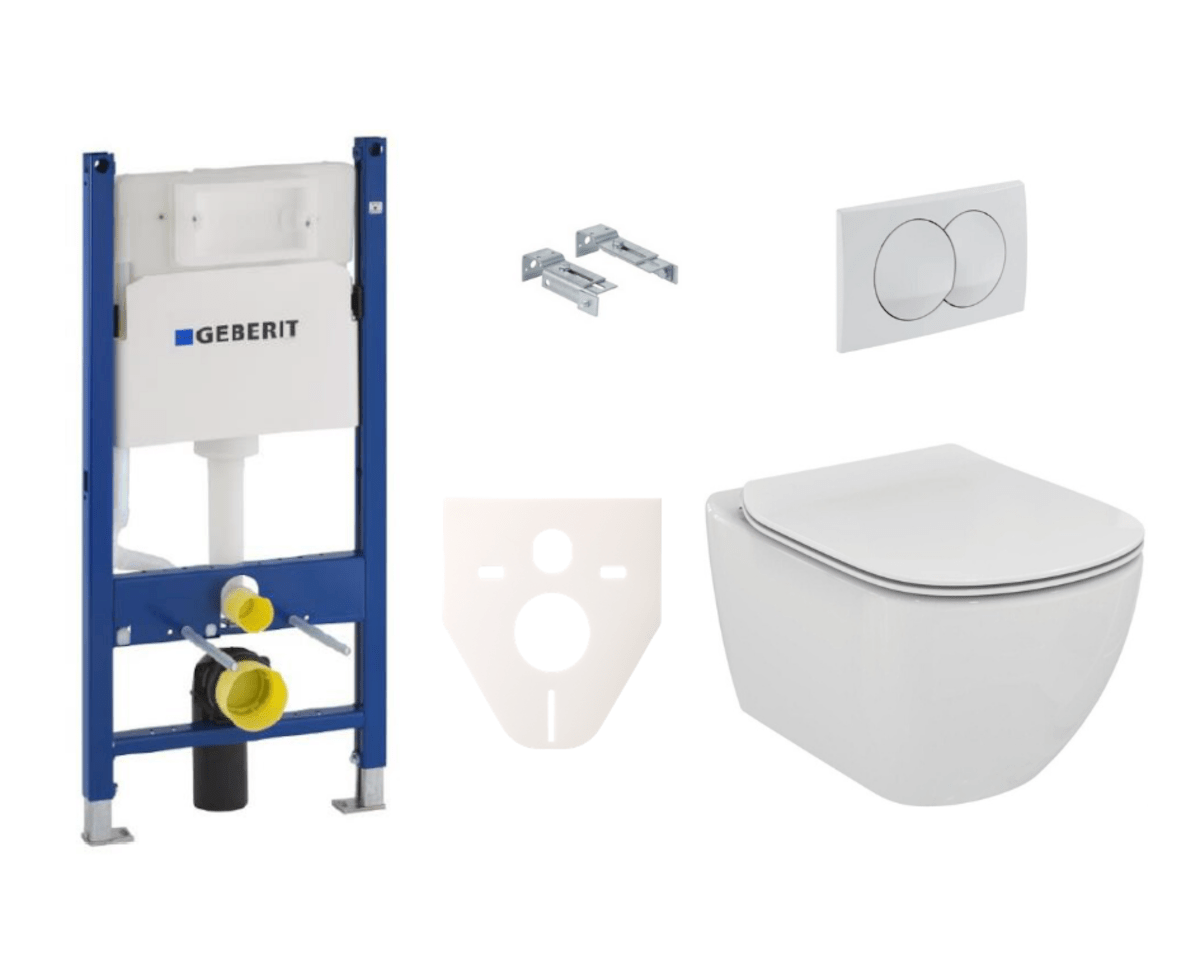 Závěsný set WC TESI Ideal Standard + modul Geberit Duofix s tlačítkem Delta 20 bílé SIKOGES5F0 Ideal Standard