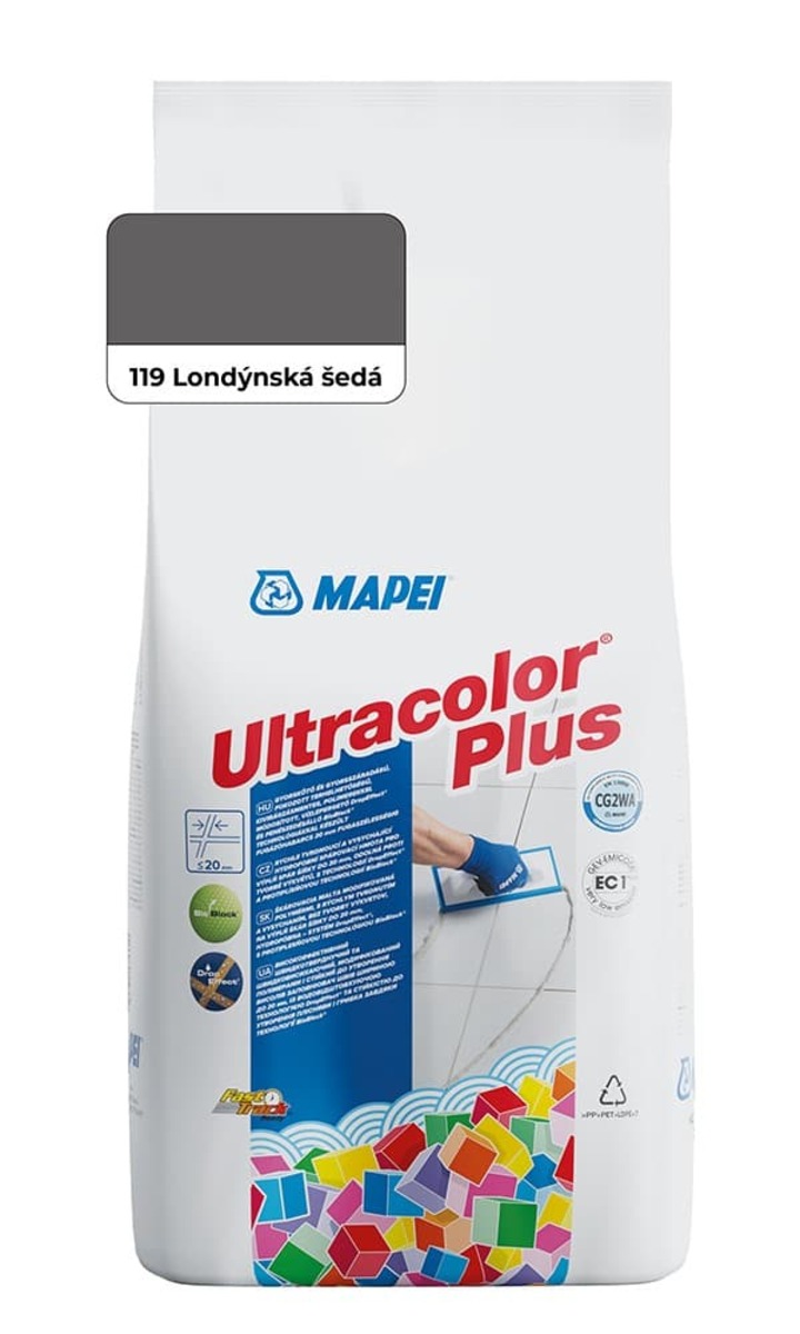 Spárovací hmota Mapei Ultracolor Plus londýnská šedá 2 kg CG2WA MAPU2119 Mapei