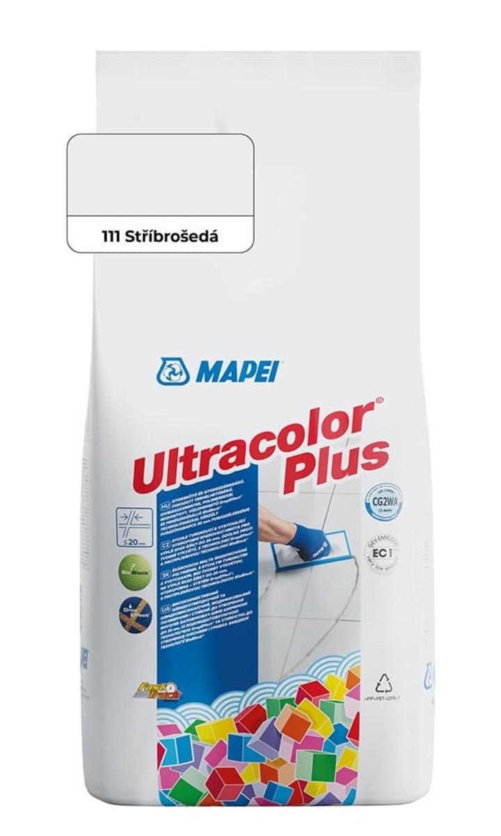 Spárovací hmota Mapei Ultracolor Plus stříbrošedá 2 kg CG2WA MAPU2111 Mapei