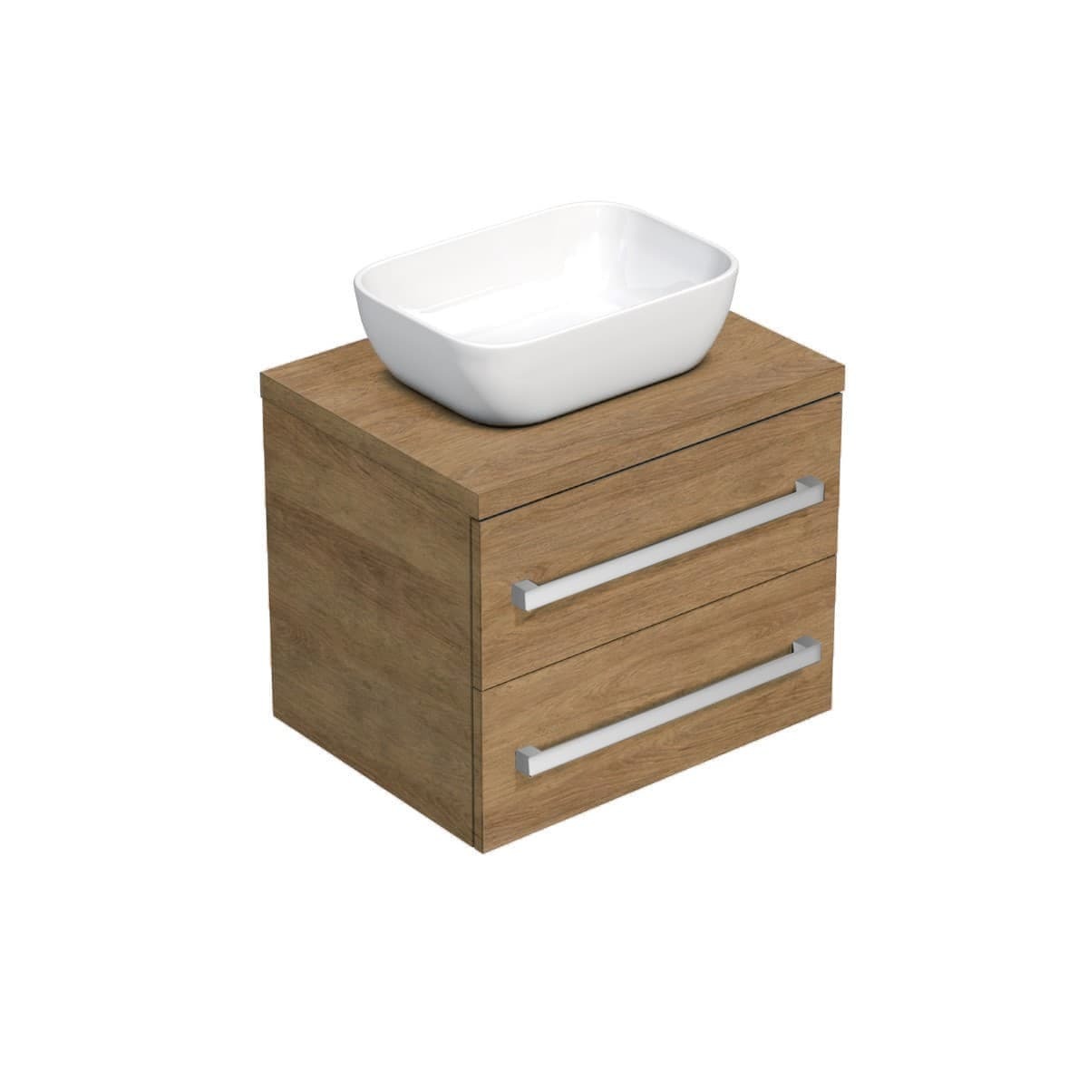 Koupelnová skříňka s krycí deskou SAT Cube Way 60x53x46 cm dub Hickory CUBE461603DH45 SAT