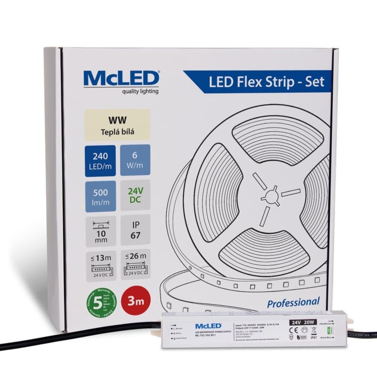 McLED LED pásek - sada 3 m