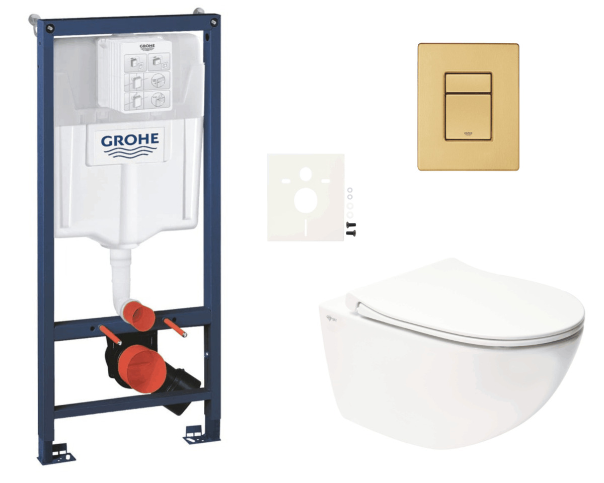 Závěsný wc set do lehkých stěn / předstěnová montáž Swiss Aqua Technologies Infinitio SIKOGRSIN11SCGN0 NO BRAND