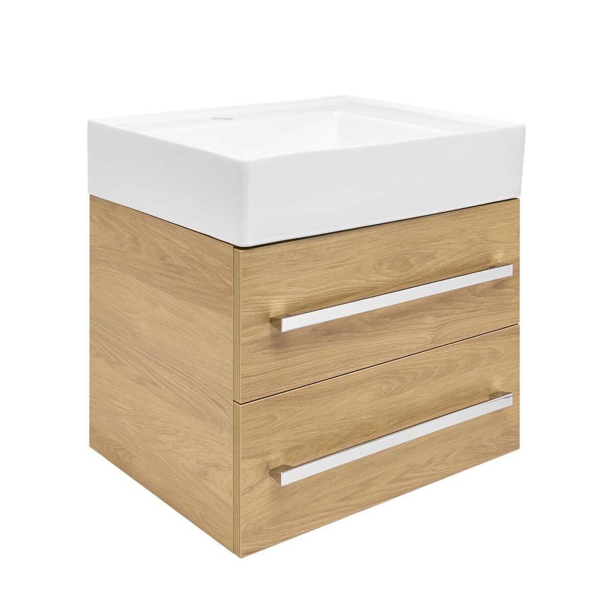 Koupelnová skříňka s umyvadlem SAT Cube Way 60x53x46 cm dub Hickory mat CUBE46602DHSATCW SAT