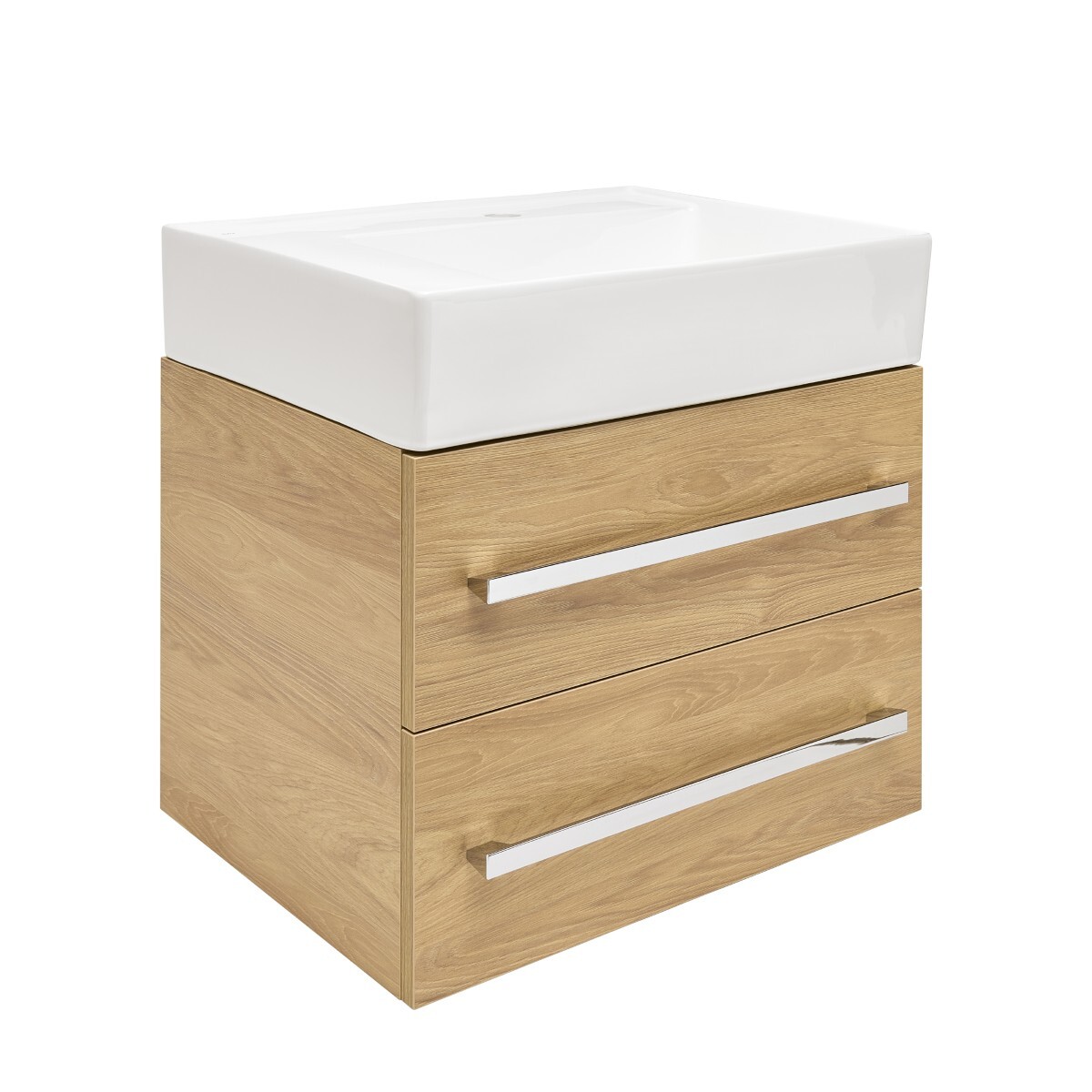 Koupelnová skříňka s umyvadlem SAT Cube Way 60x53x46 cm dub Hickory mat CUBE46602DHSATCWL SAT