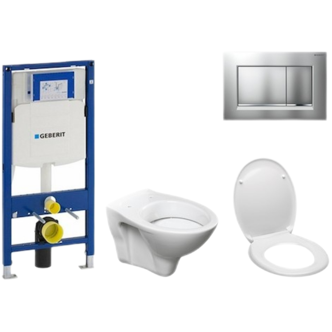 Cenově zvýhodněný závěsný WC set Geberit do lehkých stěn / předstěnová montáž+ WC S-Line S-line Pro 111.300.00.5ND7 S-Line