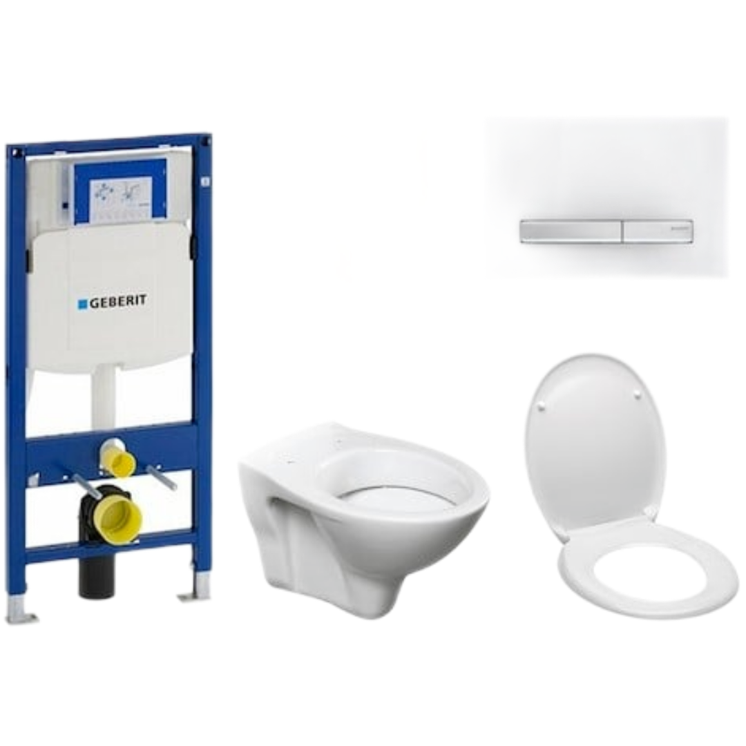 Cenově zvýhodněný závěsný WC set Geberit do lehkých stěn / předstěnová montáž+ WC S-Line S-line Pro 111.300.00.5ND8 S-Line