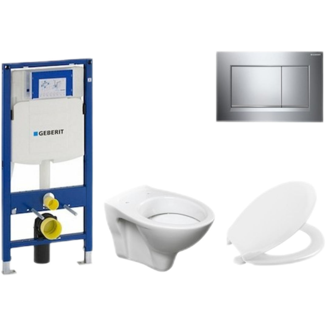 Cenově zvýhodněný závěsný WC set Geberit do lehkých stěn / předstěnová montáž+ WC S-Line S-line Pro 111.300.00.5NR6 S-Line