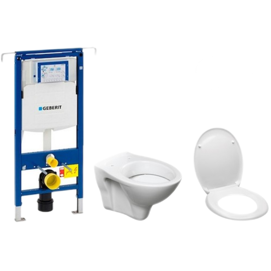 Cenově zvýhodněný závěsný WC set Geberit do lehkých stěn / předstěnová montáž+ WC S-Line S-line Pro 111.355.00.5ND4 S-Line