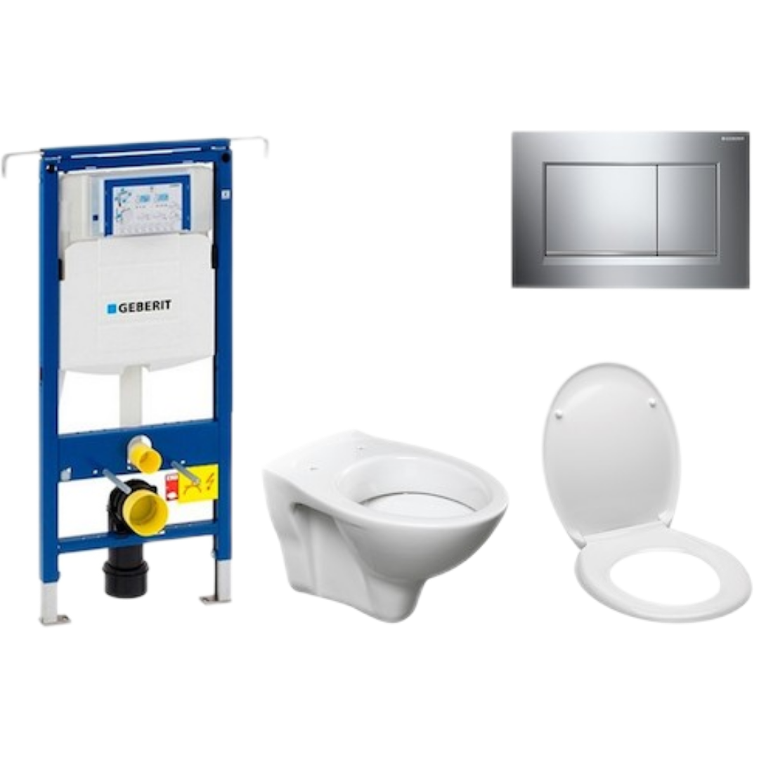 Cenově zvýhodněný závěsný WC set Geberit do lehkých stěn / předstěnová montáž+ WC S-Line S-line Pro 111.355.00.5ND6 S-Line