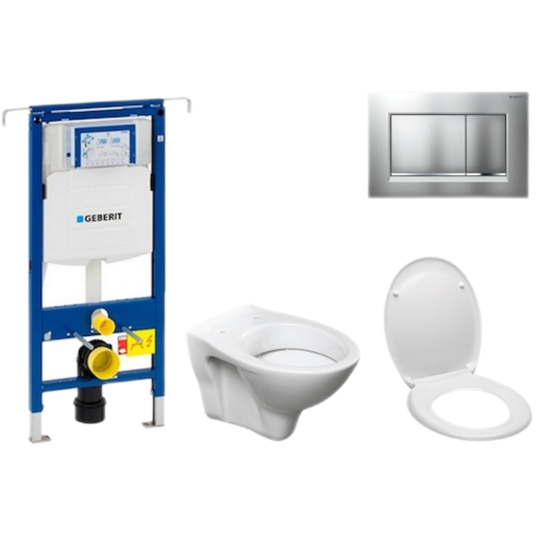 Cenově zvýhodněný závěsný WC set Geberit do lehkých stěn / předstěnová montáž+ WC S-Line S-line Pro 111.355.00.5ND7 S-Line