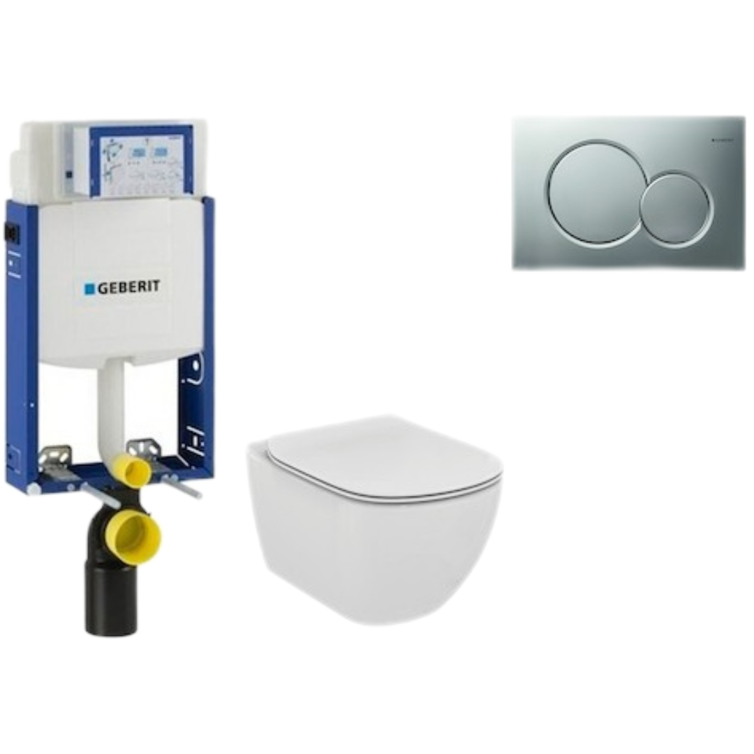 Cenově zvýhodněný závěsný WC set Geberit k zazdění + WC Ideal Standard Tesi 110.302.00.5NE3 Ideal Standard