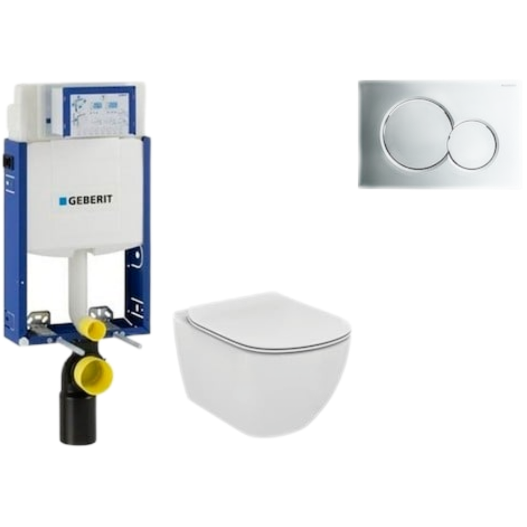 Cenově zvýhodněný závěsný WC set Geberit k zazdění + WC Ideal Standard Tesi 110.302.00.5NF2 Ideal Standard