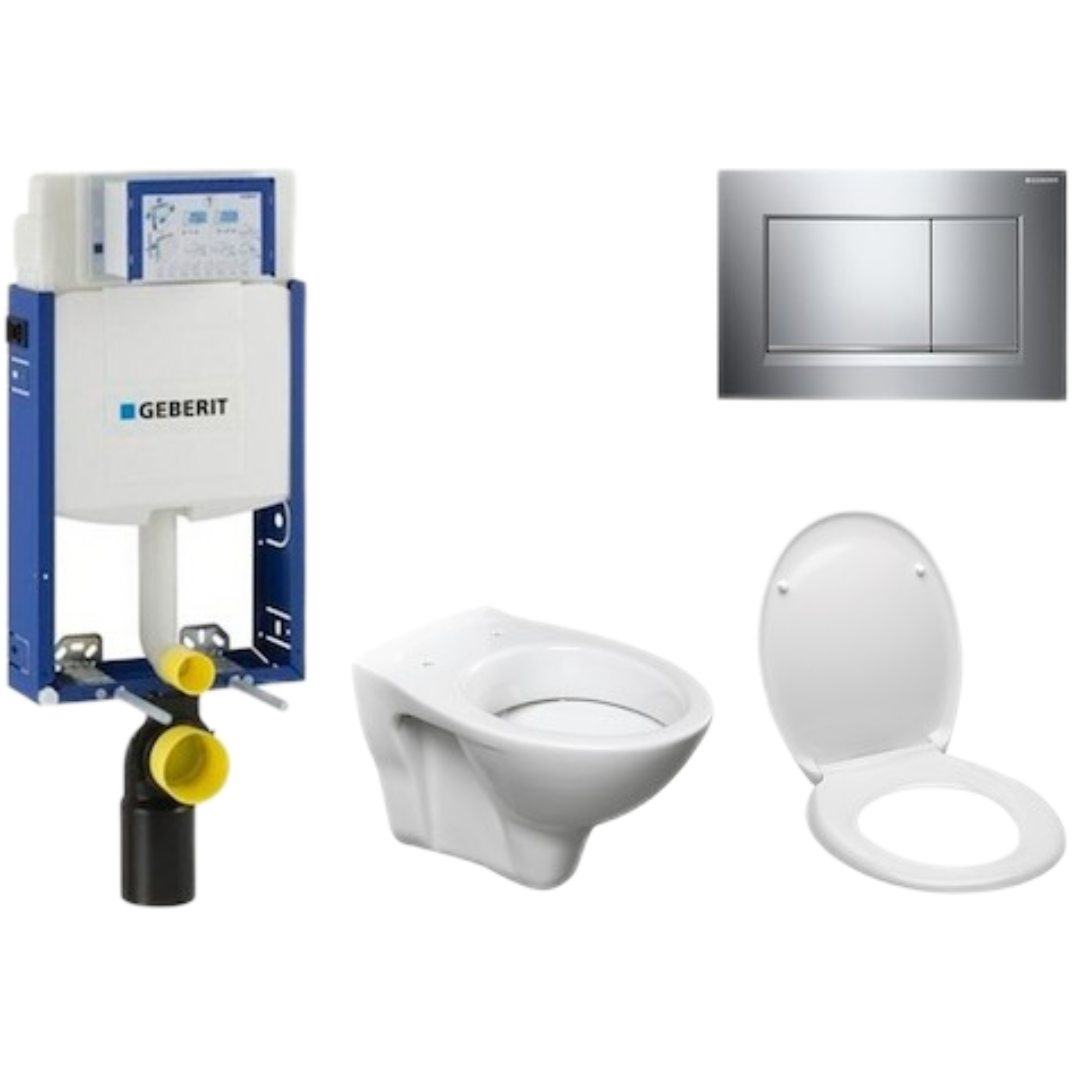 Cenově zvýhodněný závěsný WC set Geberit k zazdění + WC S-Line S-line Pro 110.302.00.5ND6 S-Line