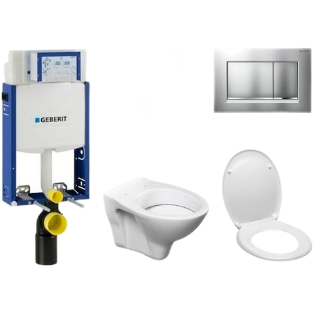 Cenově zvýhodněný závěsný WC set Geberit k zazdění + WC S-Line S-line Pro 110.302.00.5ND7 S-Line