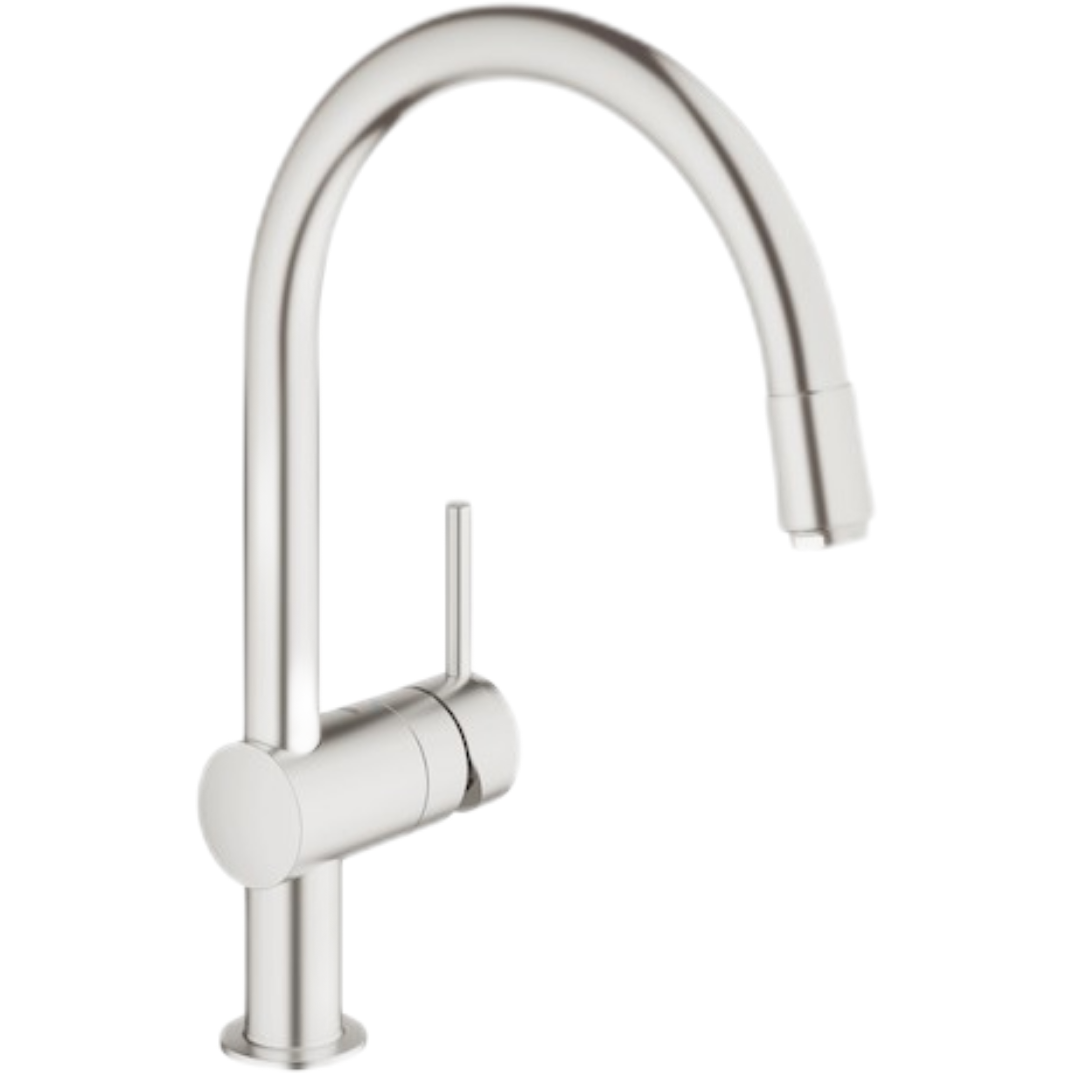 Grohe Minta dřezová baterie s vytahovací sprškou supersteel 32918dc0 G32918DC0 Grohe