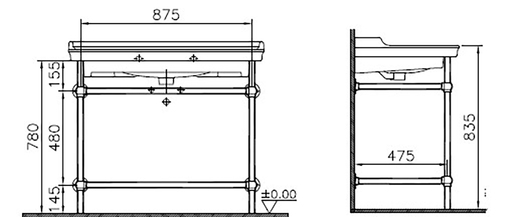 Kovový podstavec VITRA 370-1104 NO BRAND